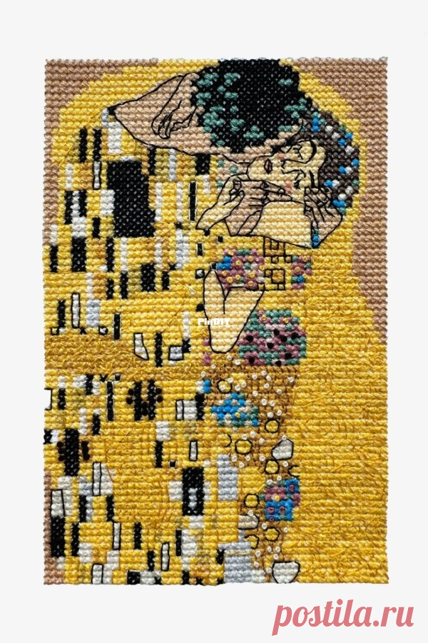 DMC- The Kiss - Mini Cross Stitch by Gustav Klimt  Edited by Jane Doe at 2025-9-9 15:53