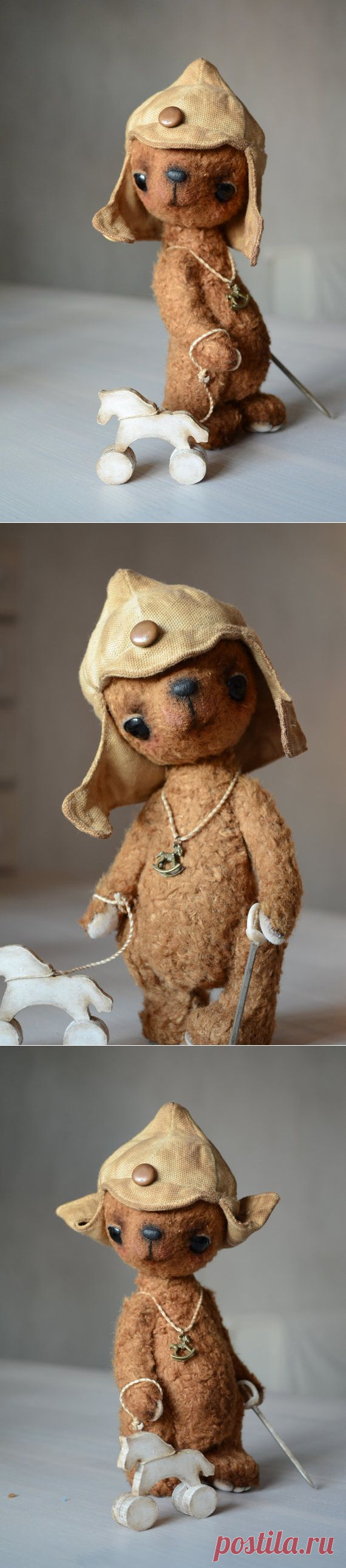 Исполнитель OOAK viscoseTeddy Медведь Борька 9 дюймов по SanaTeddyBears