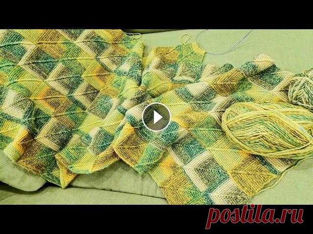 Плед в технике пэчворк спицами. Присоединение квадратов Полностью мастер-класс с пошаговыми фото и пояснениями можно почитать здесь: Как делать красивые наклонные лицевые при вывязывании двух и более петель...