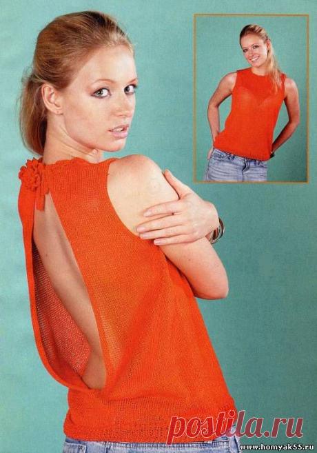 Летние топы, маечки для женщин спицами - Схемы и описания вязаных изделий | «Хомяк55.ру» сайт о вязании