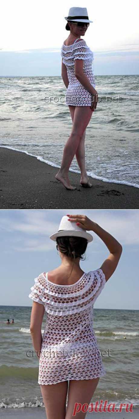 Пляжная туника &amp;#171;Летний зной&amp;#187; - Вязание Крючком. Блог Настика