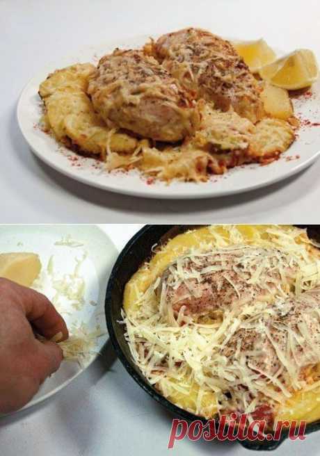 Куриные грудки, запеченные в сливках под сыром |