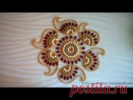 How to Make rearrangable kundan Rangoli, DIY Kundan Rangoli