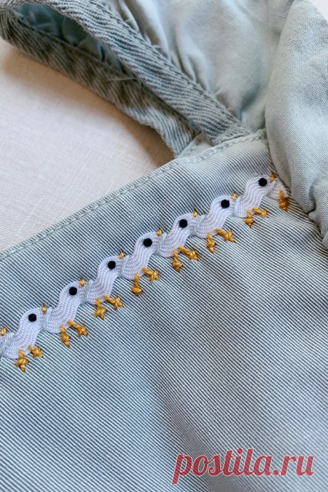 Идея: вышивка в виде цыплят с помощью тесьмы-змейки - Сам себе мастер - медиаплатформа МирТесен