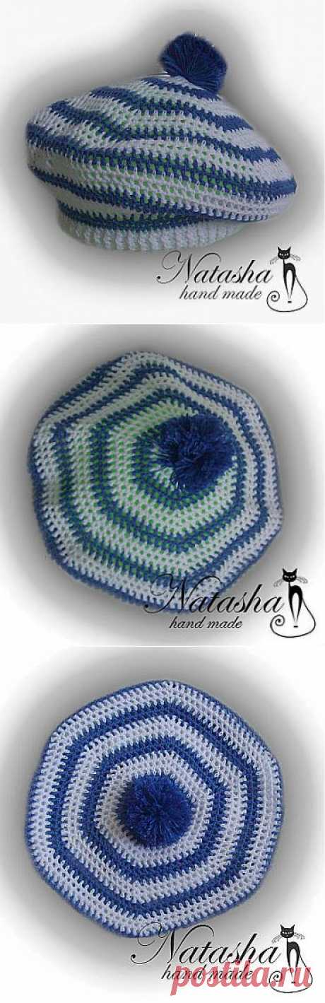 Natasha hand made : Летний берет &quot;Морячок&quot; (+описание)