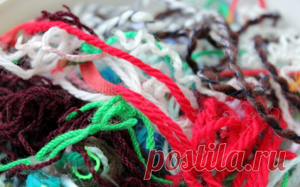 boho_area: Покрывало из остатков пряжи