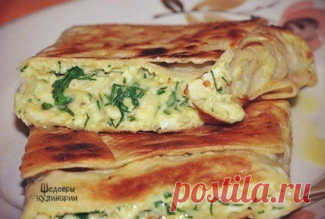 ПИРОГ ИЗ ЛАВАША С СЫРОМ