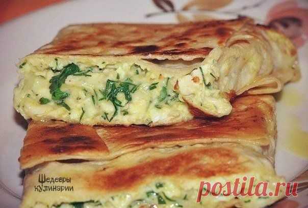 ПИРОГ ИЗ ЛАВАША С СЫРОМ