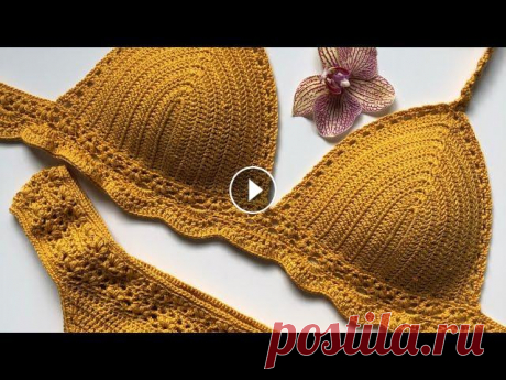 Вязаный топ крючком. Вязаный купальник. Crochet bikini. Crochet top. Всем привет. Сразу прощу прошения за оговорки-вязала на заказ и решила сразу попробовать снимать МК… в итоге идея оказалась так себе))) Вернее МК врод...