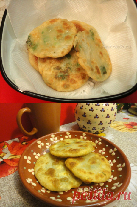 Китайские лепешки с зеленым луком