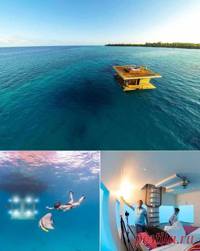 Manta Resort – плавучий отель у берегов Танзании.

Manta Resort – это эффектный плавучий отель у острова Пемба в Танзании. Часть его лавирует по волнам, а вторая полностью погружена в воду. Такой неординарный подход позволяет отдыхающим засыпать в созерцании мирной жизни подводных обитателей. К слову сказать, один день на этом плавучем отеле обойдется в 1500 американских долларов.