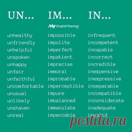 ПРЕФИКСЫ | Учите Английский язык. Learn English