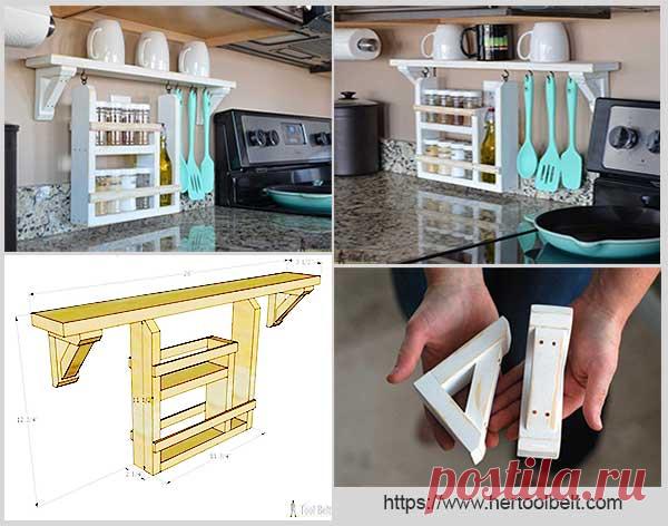 Симпатичная кухонная полка-органайзер своими руками — Идеи домашнего мастера