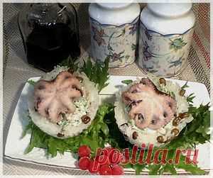 Рисовые корзиночки с фасолью Маш, с салатом и осьминожками!. Рецепт c фото, мы подскажем, как приготовить!