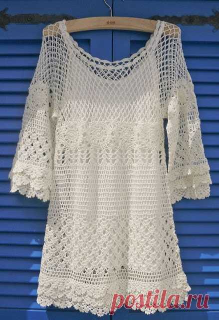 Какая красивая модель, простая и деликатная, я в восторге от этой картины в вязании крючком