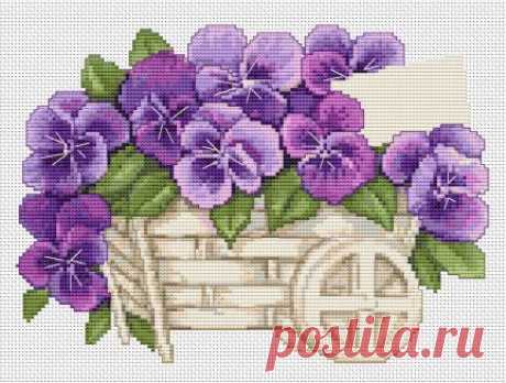 Вышивка &quot;Анютины глазки&quot; | Скачать схему бесплатно на сайте Stitchart.net