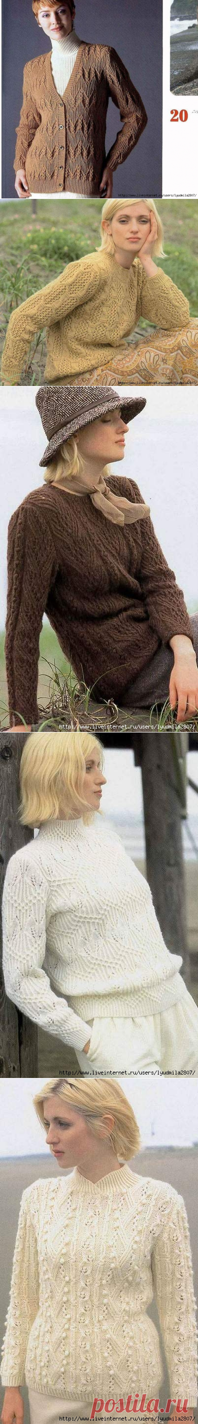 Вязанные свитера, жакеты и жилеты из китайского журнала