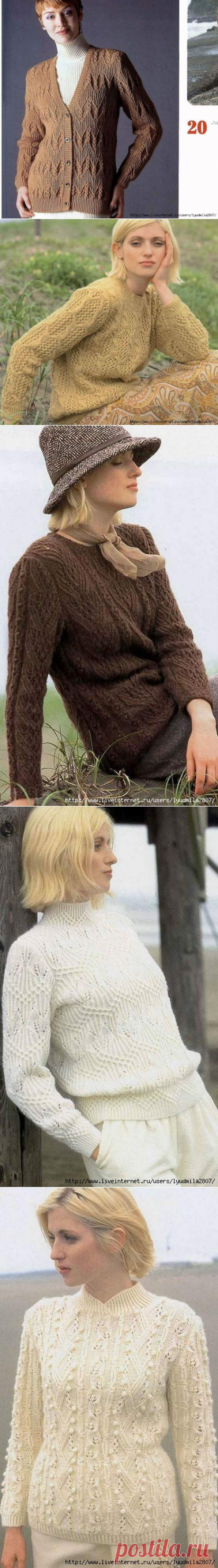 Вязанные свитера, жакеты и жилеты из китайского журнала