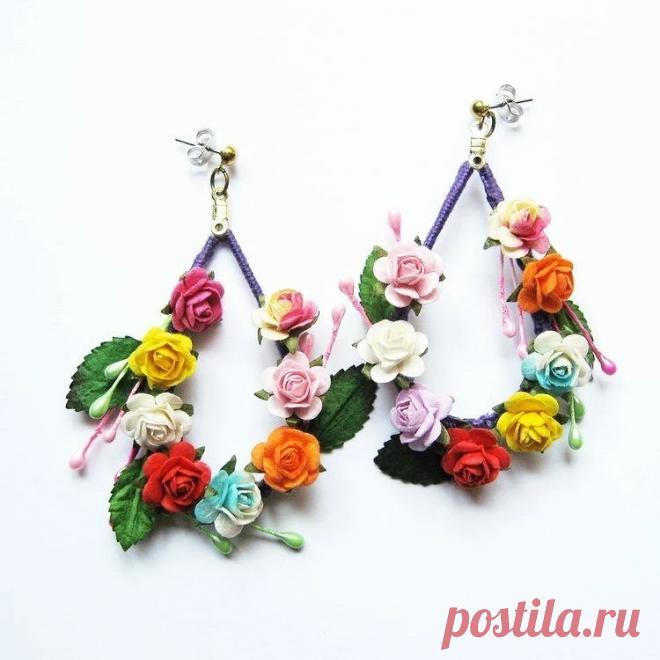 Настроение весны: серьги с цветочным декором своими руками — Мастер-классы на BurdaStyle.ru