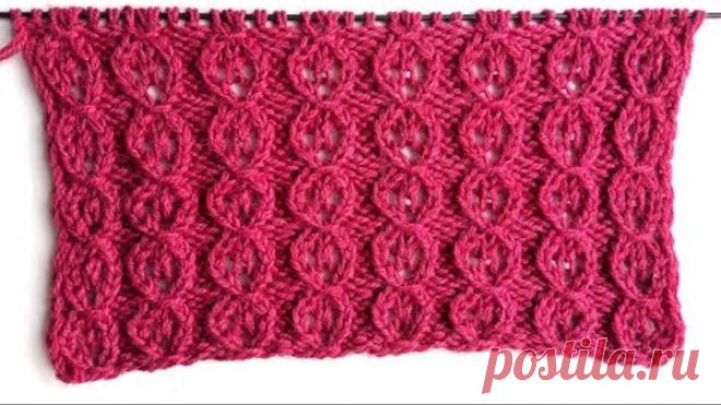 Простой и легкий ажурный узор спицами Цепи для вязания носков, свитеров, шапок
