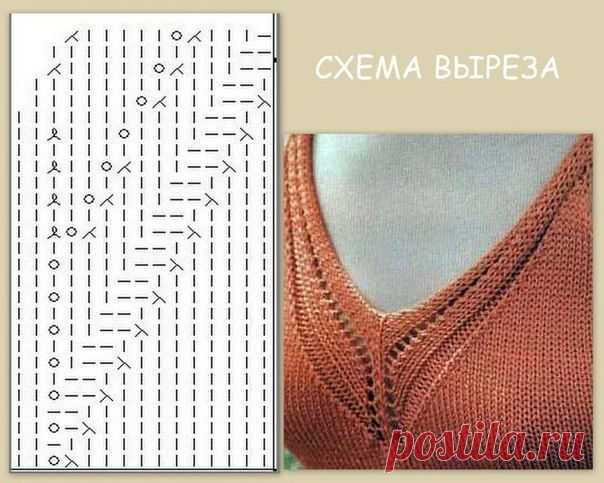 КРАСИВАЯ СХЕМА ВЫРЕЗА ГОРЛОВИНЫ. / Вязание как искусство!