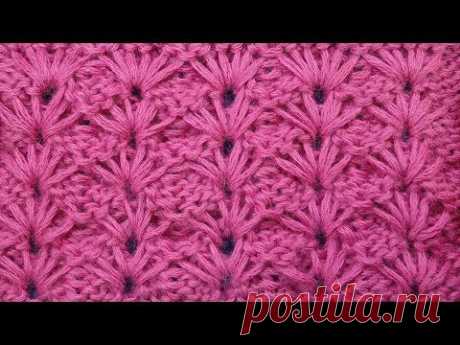 Изящные Галочки   Узор вязания   спицами Knitting stitches 58