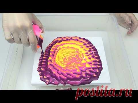 Круговая заливка. Эксперименты в технике Флюид-арт