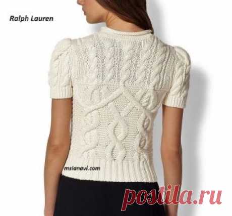Вязаный топ спицами от Ralph Lauren | Вяжем с Лана Ви