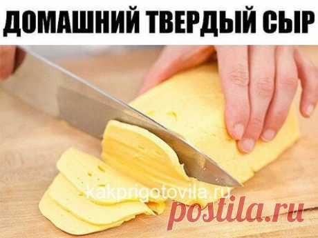 Домашний твердый сыр. Такой сыр можно смело давать малышу, ведь в нем не будет никаких ароматических добавок и красителей.