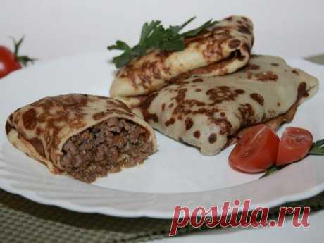 Блины на пиве. С мясом