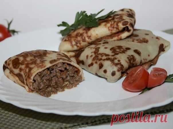Блины на пиве. С мясом