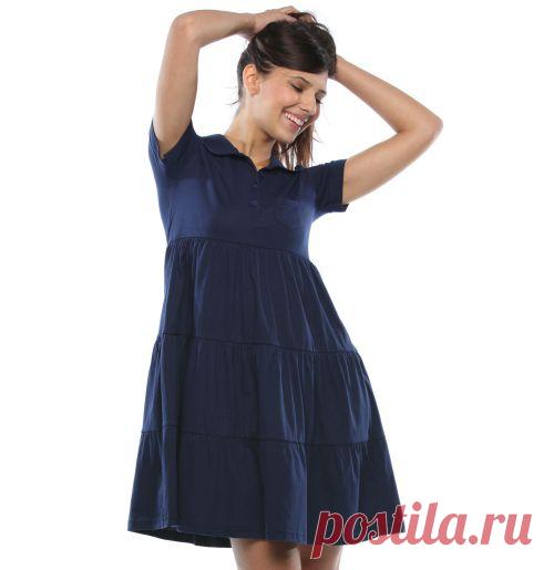 Платье с 3 оборками, открытое спереди.