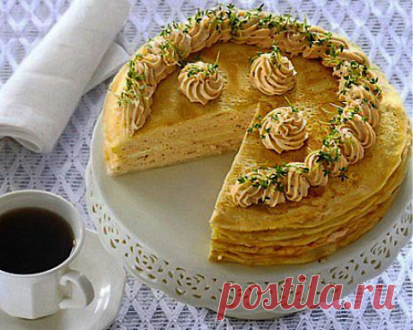 Как приготовить вкусный блиный пирог с рыбным муссом