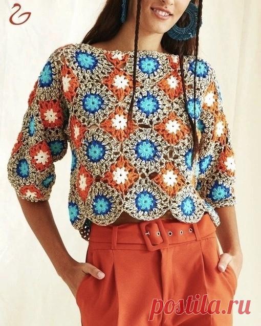 14 пуловеров крючком со схемами, которые согреют, украсят, вдохновят | Вязание крючком | Дзен