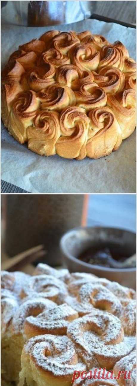 Булочный пирог - букет роз