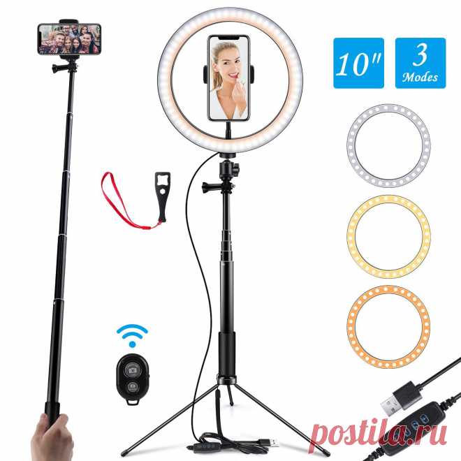 10 Inch Photo Led Selfie Ring Light Tripod LED Ring Light For Phone Youtube Video Camera Studio Make Up Lamp With USB-in Photographic Lighting from Consumer Electronics on AliExpress