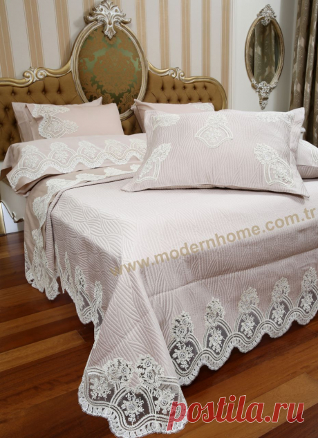 EMİR FRANSIZ DANTELLİ PİKE TAKIMI YATAK ÖRTÜSÜ - DANTELLİ - MODERN HOME - MODERN HOME | Butik Ev Tekstili | www.modernhome.com.tr