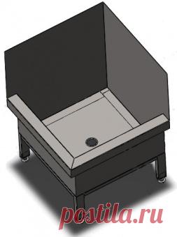 Поддон в уборочную угловой ПУУ-500/500 купить со скидкой в goods-mebel.ru - Интернет-магазин GOODS