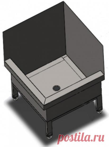 Поддон в уборочную угловой ПУУ-500/500 купить со скидкой в goods-mebel.ru - Интернет-магазин GOODS