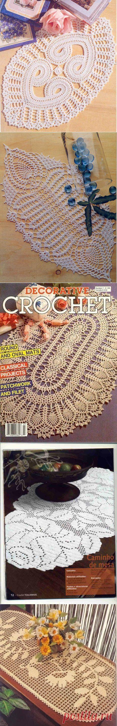 Связать крючком салфетки по схеме.