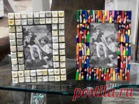 Декор рамок для фотографий может быть и таким