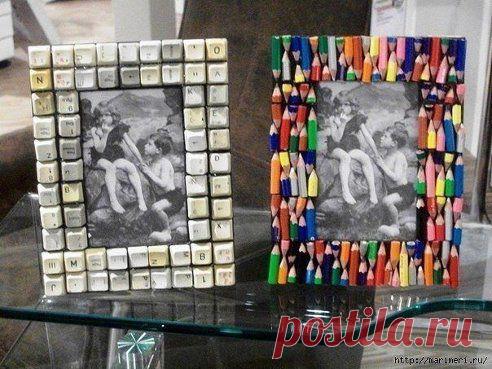 Декор рамок для фотографий может быть и таким