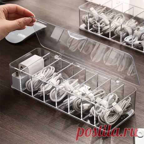 Organize Cables Keep Dust free Desktop Storage Box - Temu