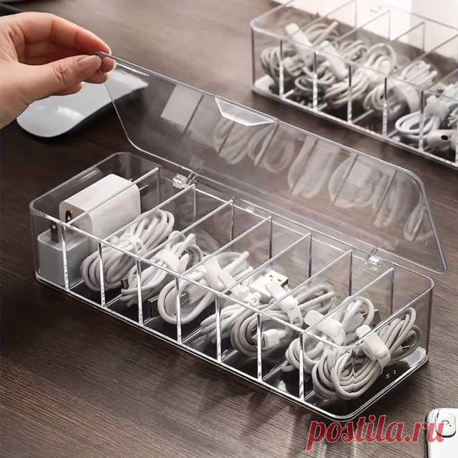 Organize Cables Keep Dust free Desktop Storage Box - Temu