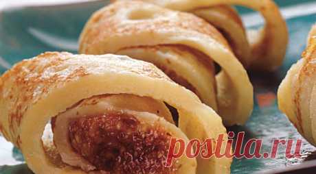 Блины на коньяке с ореховой начинкой