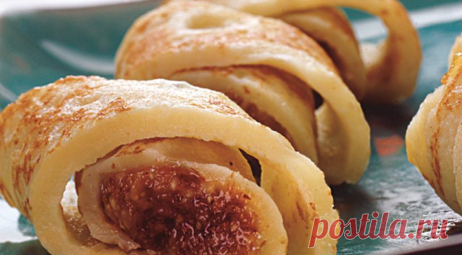 Блины на коньяке с ореховой начинкой