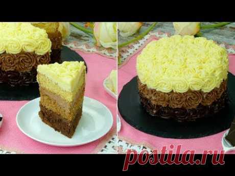 Торт “Трио” с шоколадными коржами