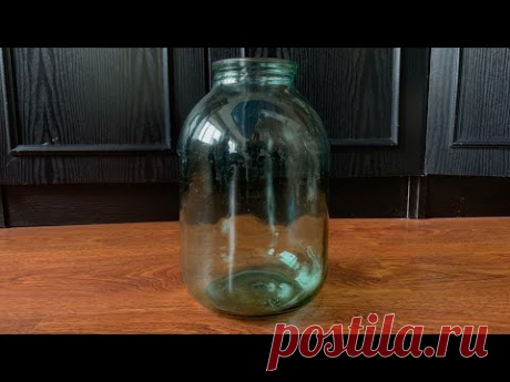 Шикарная напольная ваза из 3 литровой банки. Технику изготовления придумала сама