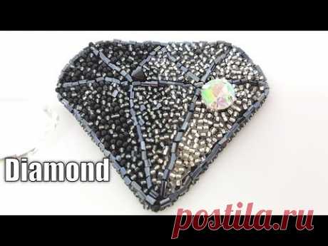 Brooch "Diamond". Master Class. Beadwork.