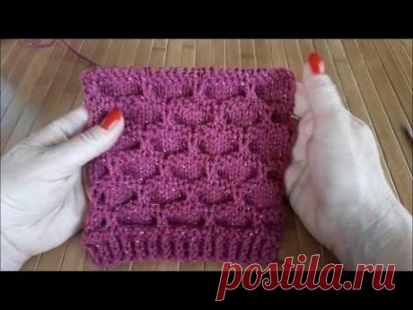 КРАСИВЫЙ УЗОР СПИЦАМИ С ЯЧЕЙКАМИ